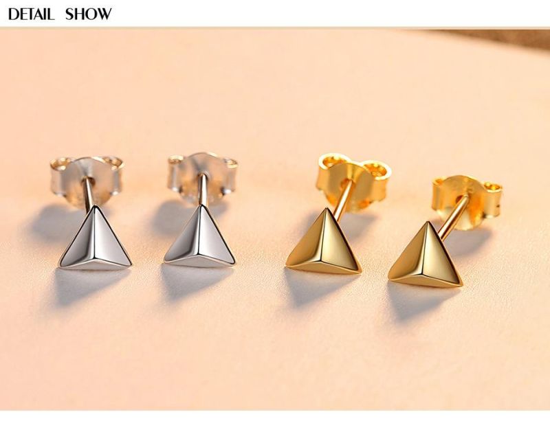 New Arrival 925 Silver Jewelry Triangular Prism Design Ear Stud