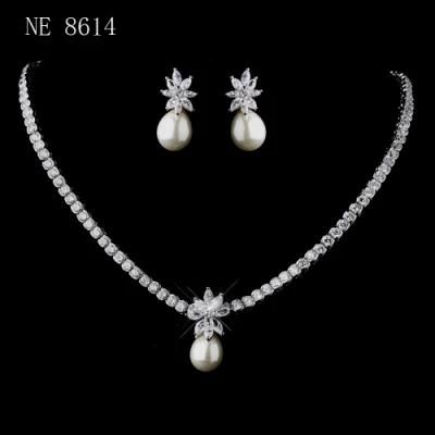 Wedding Pearl Necklace Jewelry Set, Bridal Pearl Necklace Jewelry Set, Bridesmaid Jewelry