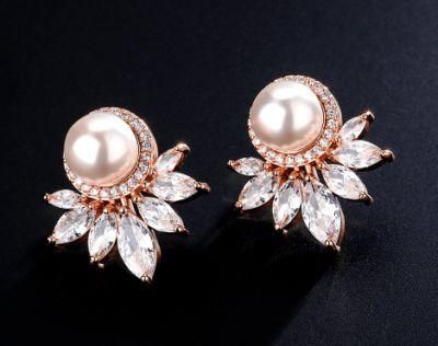 Bridal Wedding CZ Earring Jewelry, Rose Gold CZ Earring Jewelry, Bridesmaid Earring