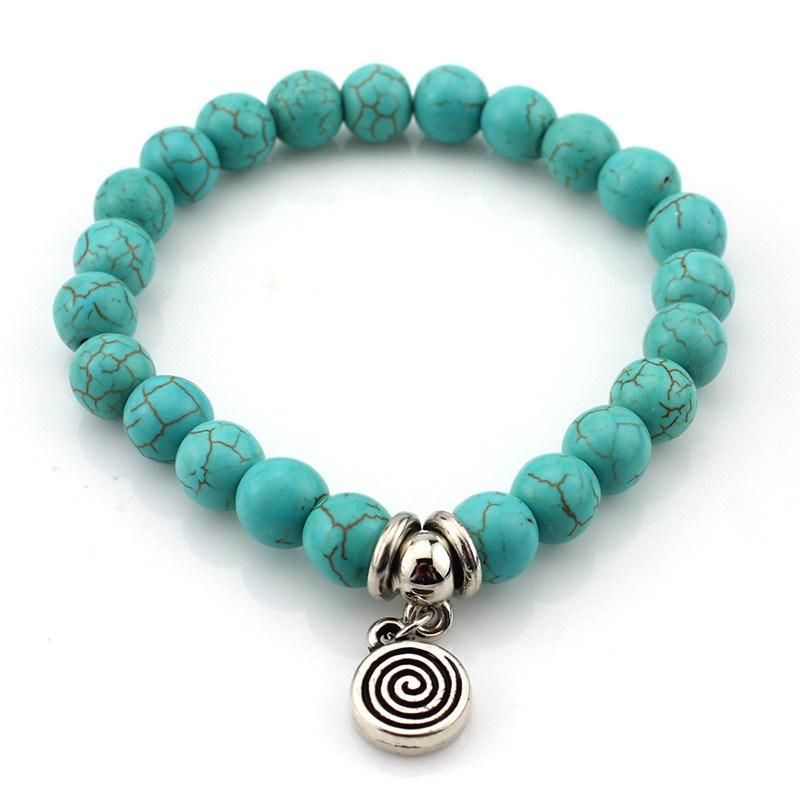 Semi Precious Stone Fashion Turquoise Beaded Bracelet