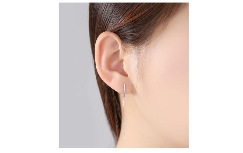 Costume Imitation Sliver Fashion Jewelry Line Earring for Lady