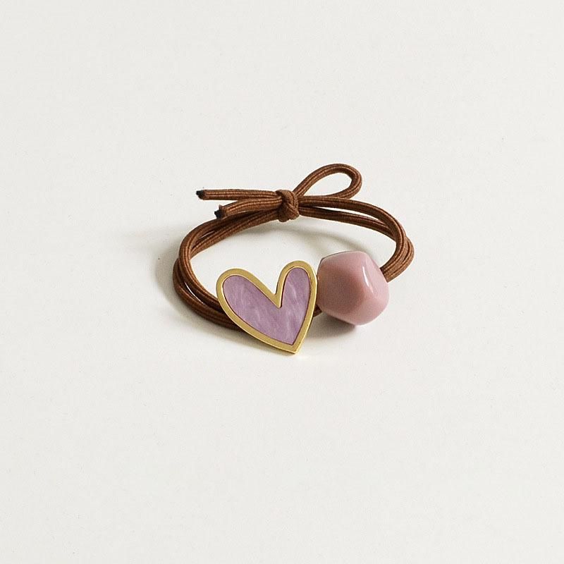 Fashion Hair Accessories Colourful Heart Leather Ribbon Hair Rope