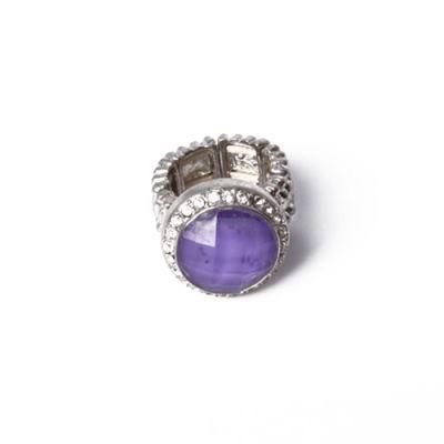 Long Life Fashion Jewelry Silver Ring with Purple Rhinestone