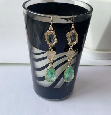 Fashion Bohemia Women Clothing Accessories Irregular Shape Triangle Teardrop Shape Long Drop Fishhook Earrings
