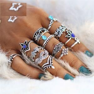 Geometric Pattern Crystal Party Bohemian Jewelry Ring 13PCS