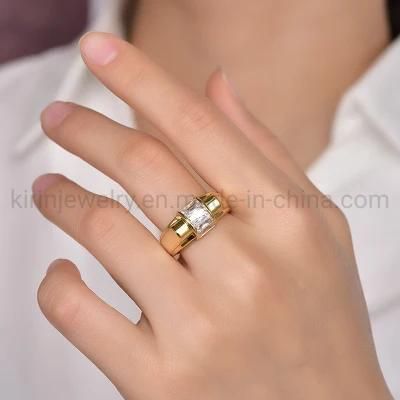 Fashion Jewelry Big 5A CZ Zircon Diamond Ring for Woman Engagement Ring 18K Gold Plated Wedding Rings