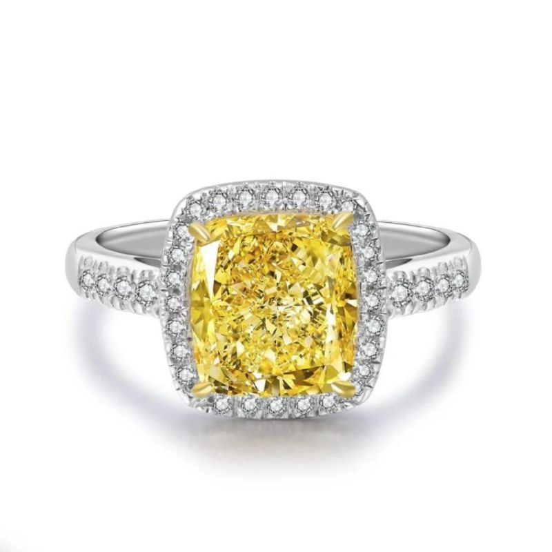 Fashion Jewelry 3.0CT Cushion Simulated Color Diamond Couple Wedding Engagement Rings Jewelry Women in 925 Sterling Silver