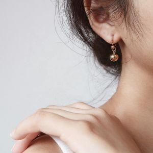 Korean New Design Jewelry Stainless Steel Charm Gold Hanging Small Ball Drop Women Earrings