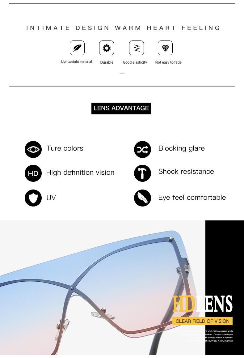 One Piece Sunglasses Big Frame One-Piece Female Personality Ocean Sunglasses