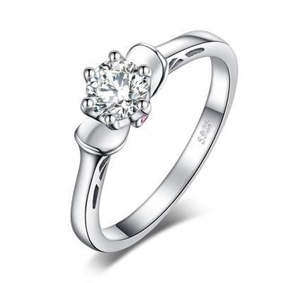 925 Sterling Silver Cubic Zirconia Wedding Engagement Ring Fashion Jewelry for Women Wholesale