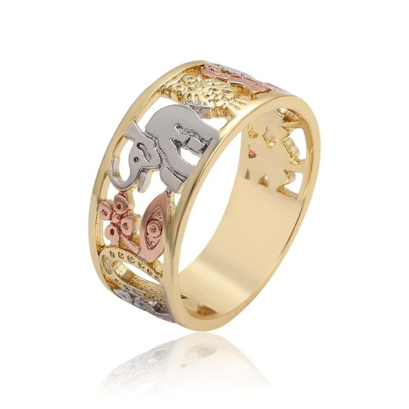 2022 Fashion New Arrival Elephant Gold Plated Color Alloy Ring for Women Unique Design