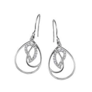 Fashion Halo Design Earring in Sterling Silver Plated
