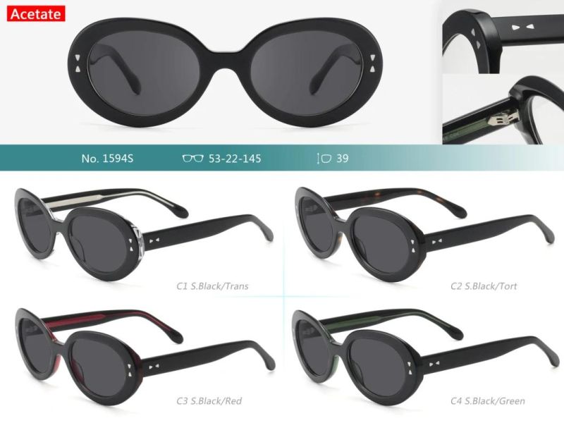 The Oval Shape Acetate Sunglasses for Women Retro Driving Glasses 90′s Vintage Fashion Narrow Oval Frame UV400 Protection