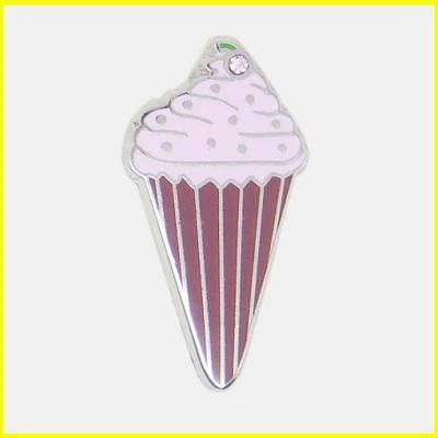 Metal Alloy Ice Cream Cone Charm Pendant