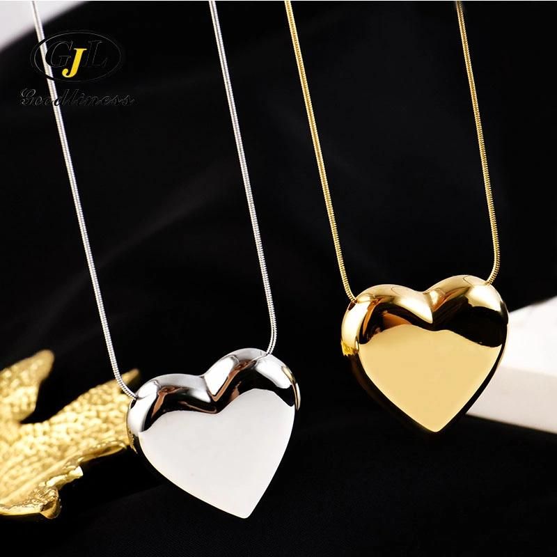 High Quality Gold Heart Plated Shape Abstract Necklace Jewelry