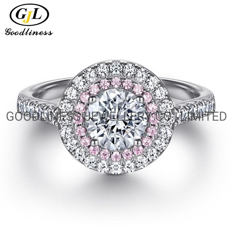 925 Sterling Silver CZ Women Halo Wedding Engagement Rings Design