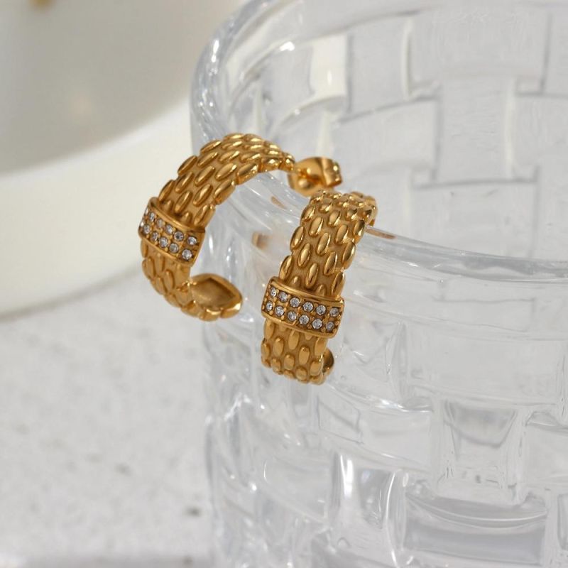 Manufacturer Custom Fashion Jewelry Earring Stud High Quality Waterproof Earring jewellery Tarnish Free Jewelry 18K Gold Plated
