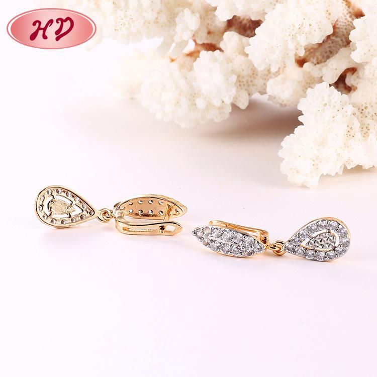 Costume Fashion Jewelry Women 14K 18K Gold Plated Imitation CZ Pearl Hoop Huggie Earring