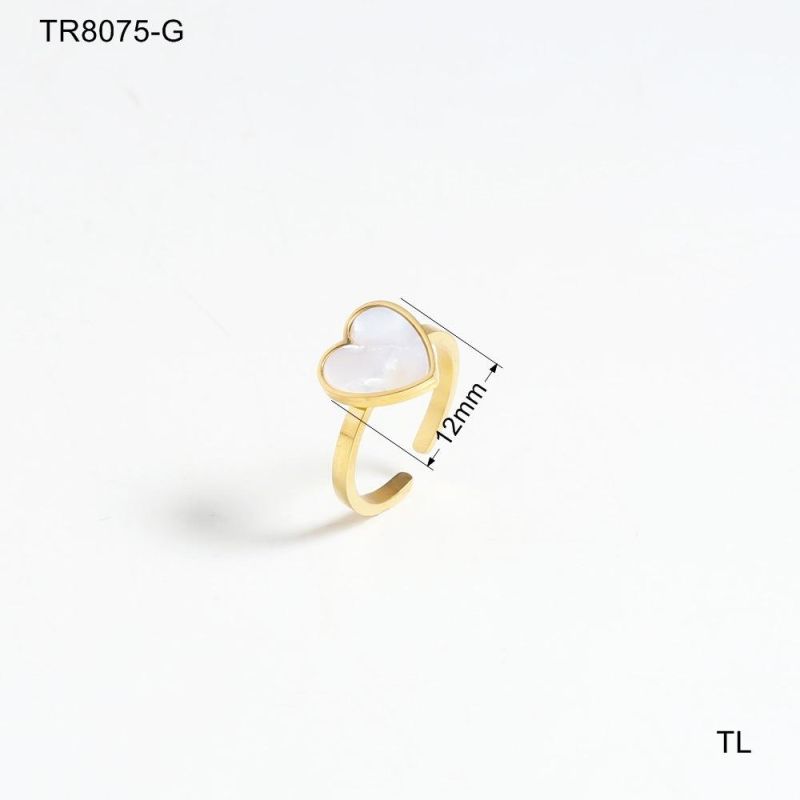 Manufacturer Custom Never Fade Fashion Jewelry High Quality 2022 Jewellery Heart Ring Women 18K Gold Plated Stainless Steel Rings