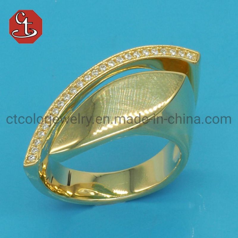 Hip Hop Adjustable Silver or Brass Ring Pave Cubic Zirconia Fashion Open Rings Jewelry