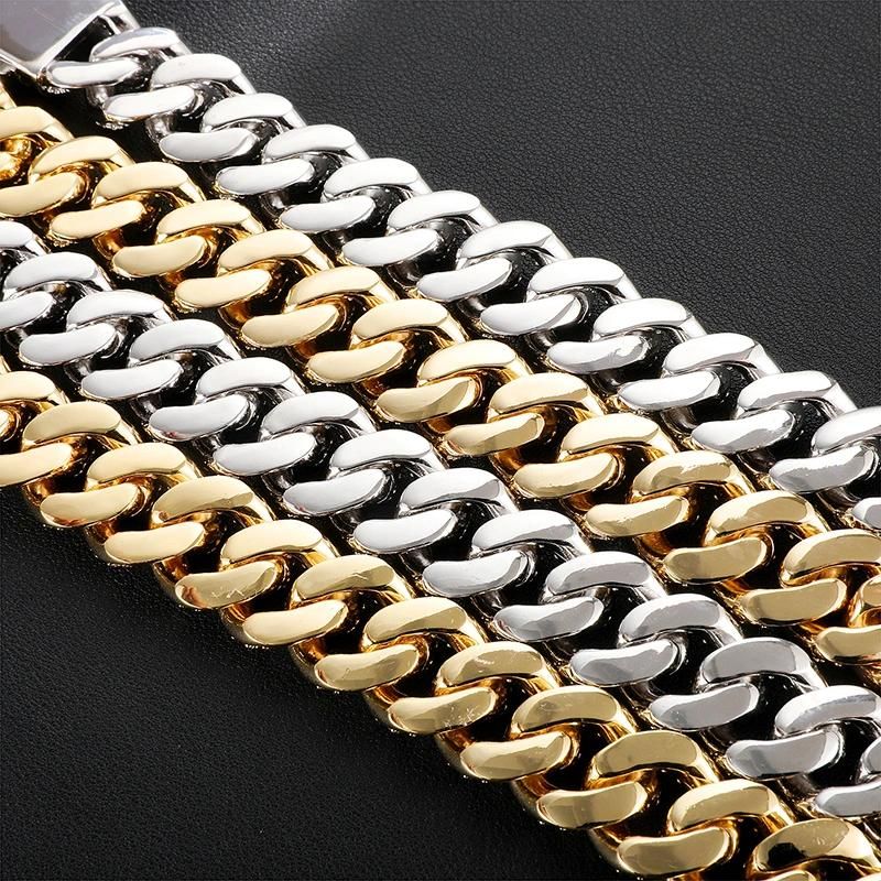 Gold Plated 3D Print Full Chain Necklace with CZ