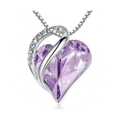 Silver Plated Fashion Jewelry CZ Pendant Necklace for Girls