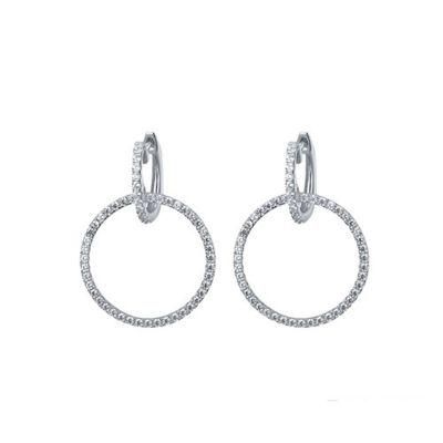 925 Silver or Brass Round Earring with Rhodium Plating