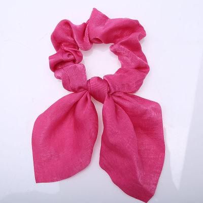 Colorful Elastic Elegant Hair Scrunchies with Bowknot Hair Band