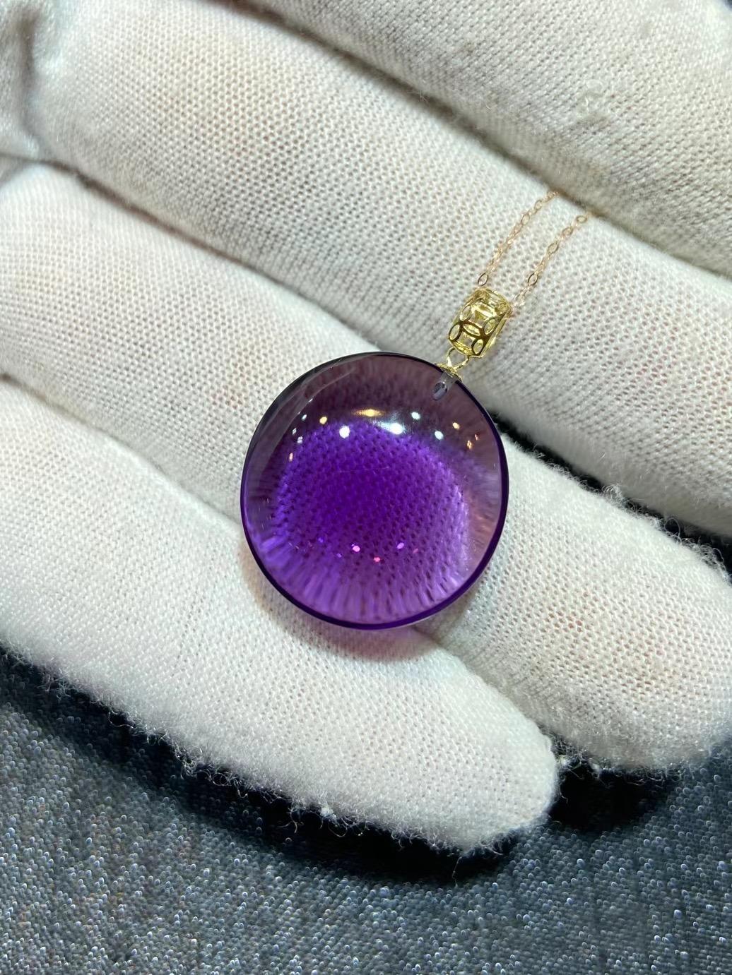 Round Amethyst Pendant China Donghai Crystal
