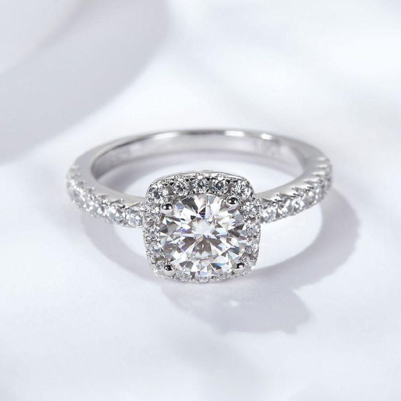 Fashion 925 Sterling Silver Diamond Ring 9mm Moissanite Simple Rings for Men Women