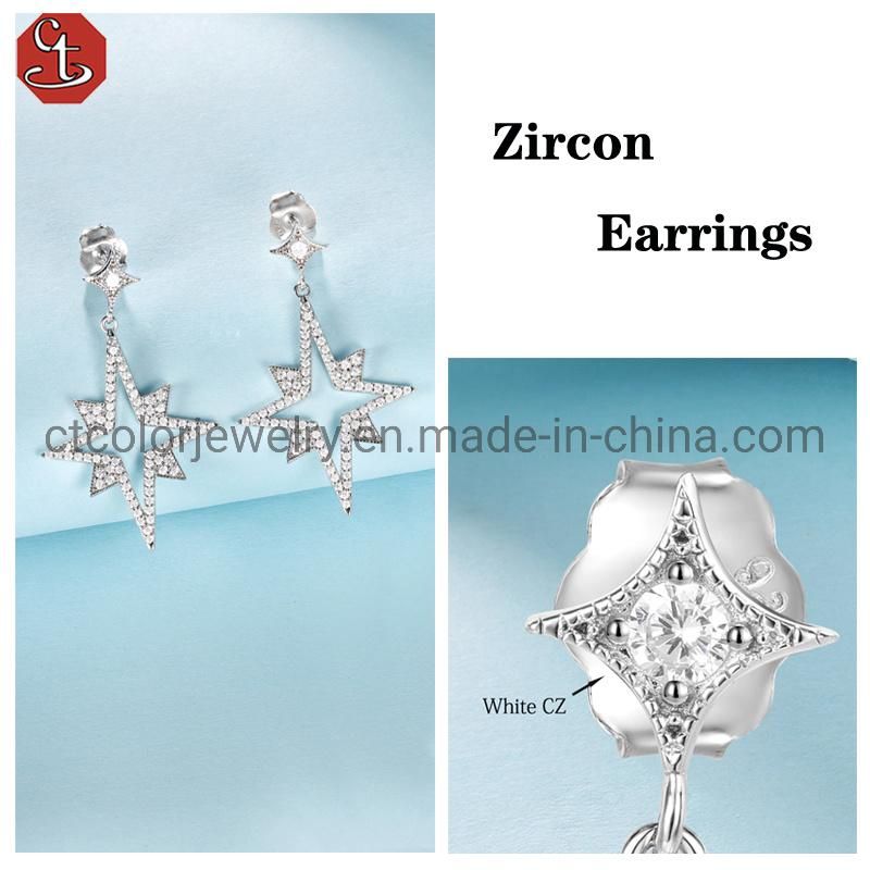 Heavy Metal Design Earrings Hip Hop Big Silver or Brass Earring for Ladies Jewerly