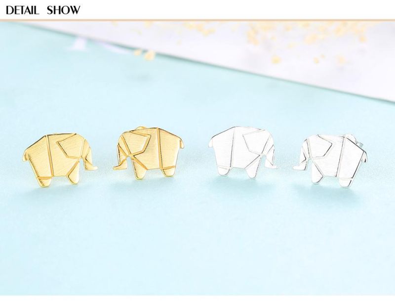 Compact Little Double Elephant Ear Stud for Girls