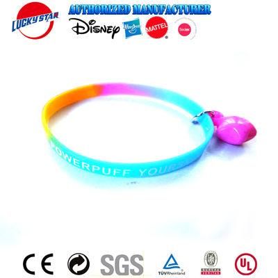 Italy Rainbow Silicone Rubber Bracelets for Promotion
