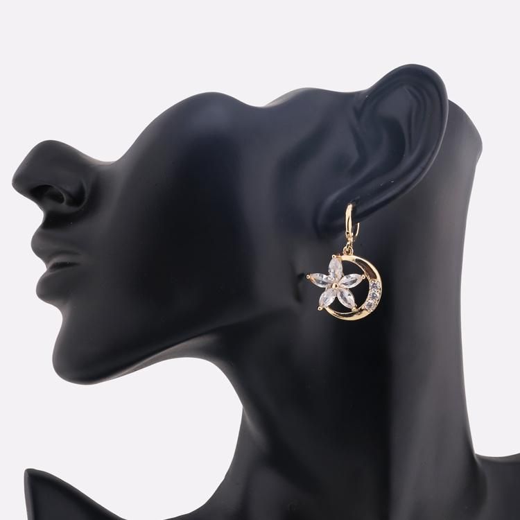 Latest Designs Long 18K Rose Gold Zircon Jewelry Earrings for Women