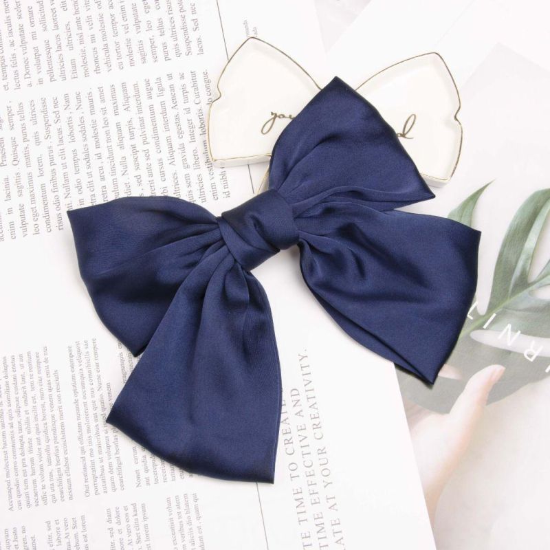 20cm Big Bow Hair Scarf Chiffon Floral Scrunchies Hair Bands Ponytail Holder Scrunchy Ties 2 in 1 Vintage Accessories for Women Girls