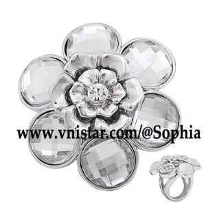 Clear Crystal Stone Flower Rings R047r