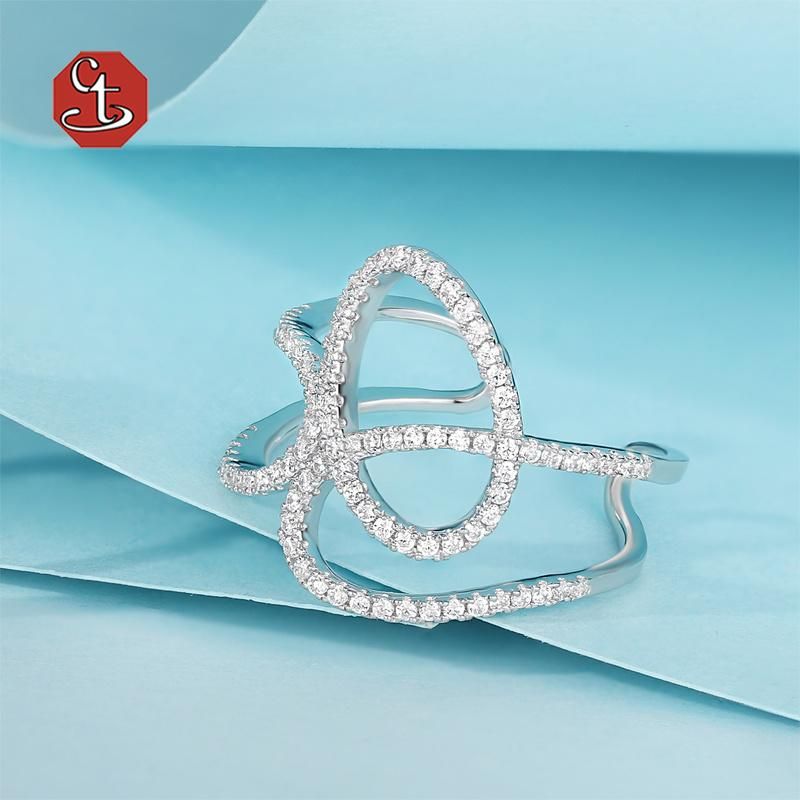 New Style Prong Set Silver Ring Fashion Jewelry Silver Jewelry