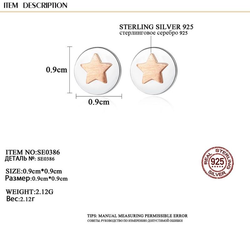 Factory Fashion Jewelry Earrings Five-Pointed Star Ear Stud