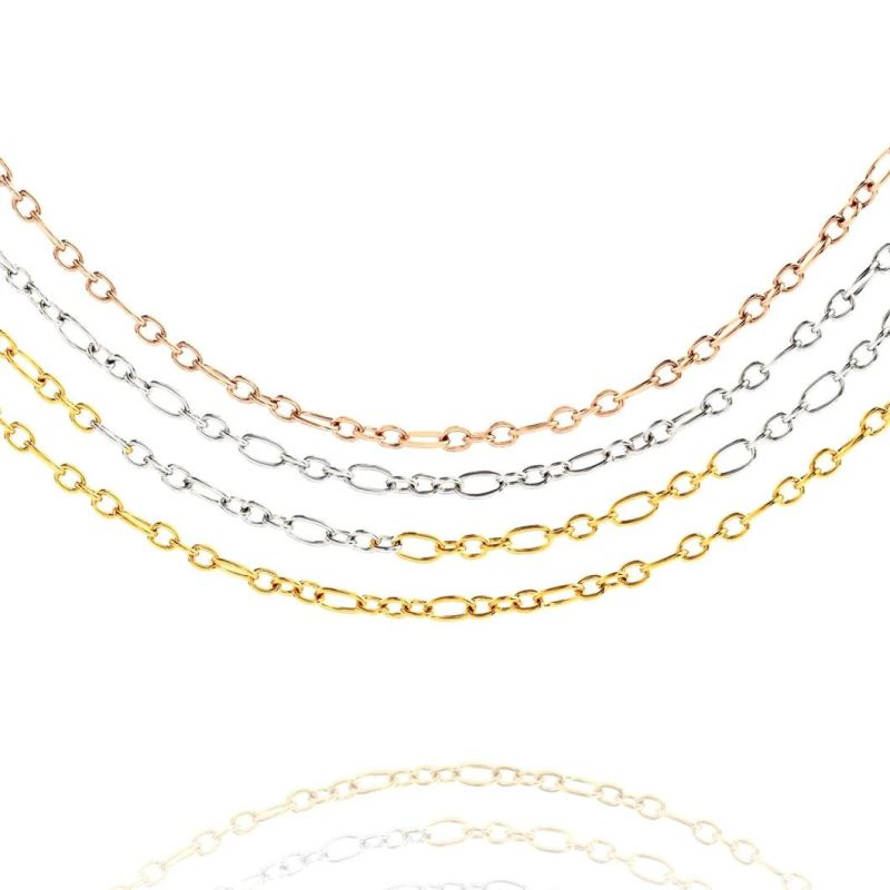 8" 16" 18" 20" 22" 24 Inches Gold Plated Stainless Steel Cable Chain Necklace for Anklet Bangle Bracelet Jewelry Making