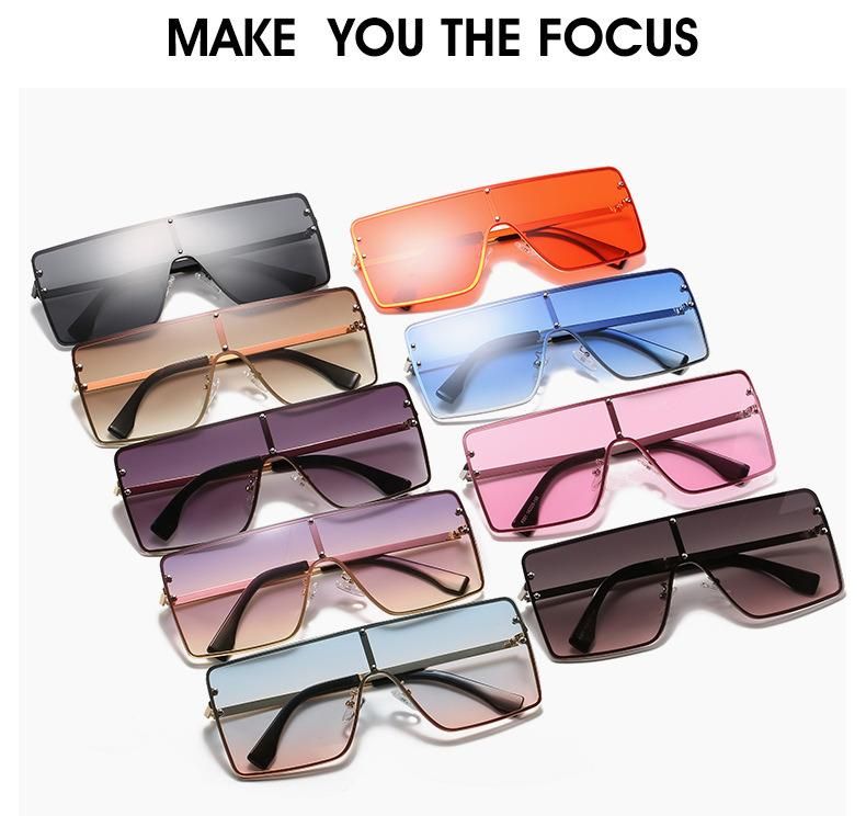 2020 Ready Stock Online Hot Sale Star Lens Rimless Metal Fashion Sunglasses for Women