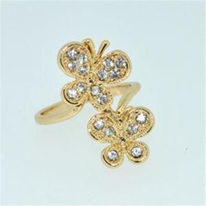 High Quality 18k Gold Plated Swa Elements Austrian Crystal Butterfly Ring Rings (R140030)