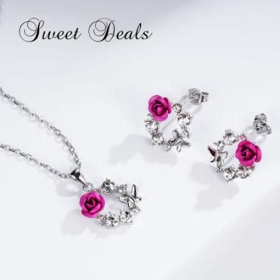 Rose Flower Earrings Pendant Fashion Jewelry