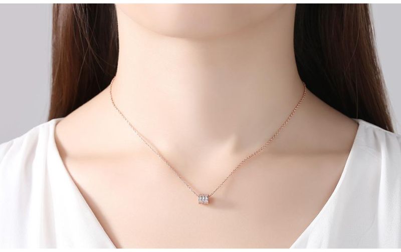 Dainty Jewelry Fashion 925 Sterling Silver Zircon Pendant Necklace