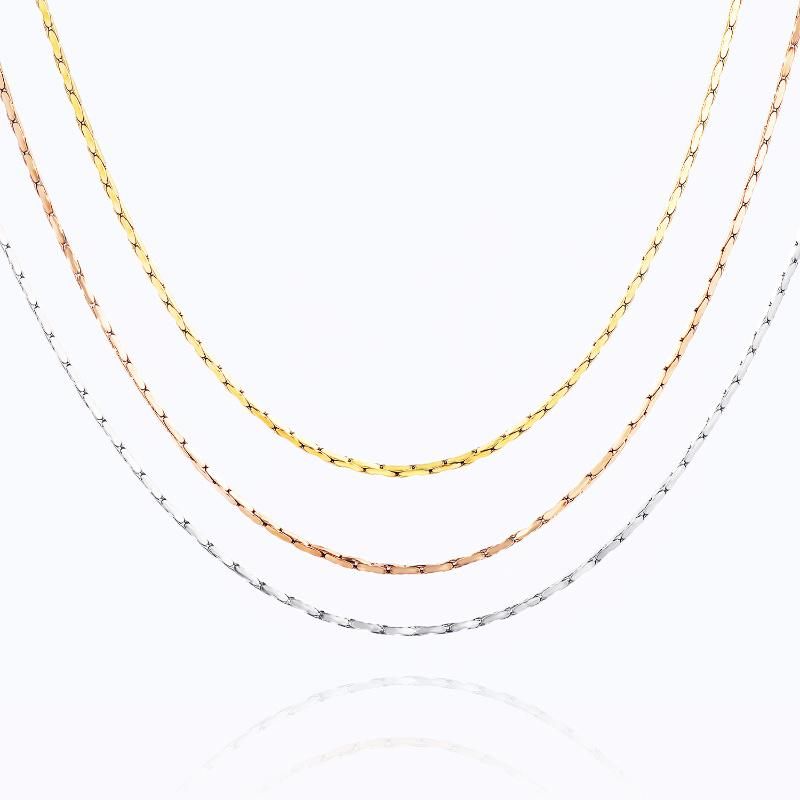 Fashion Jewelry Necklace Stainless Steel Square Boston Chain for Trendy Women