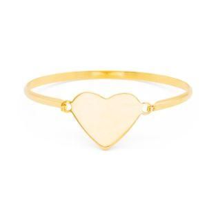 Fashion &#160; Design &#160; Love Bar Heart Clasp stainless Steel Women &#160; Bangle Bracelet