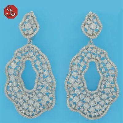 Trendy Cubic Zircon Drop Earrings Vintage Hollow Party Dangle Earrings Jewelry for Woman Gift Wholesale