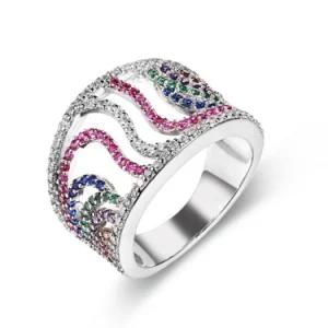 New Arrival Fashion Costume Jewelry Party Color Zirconia Ring