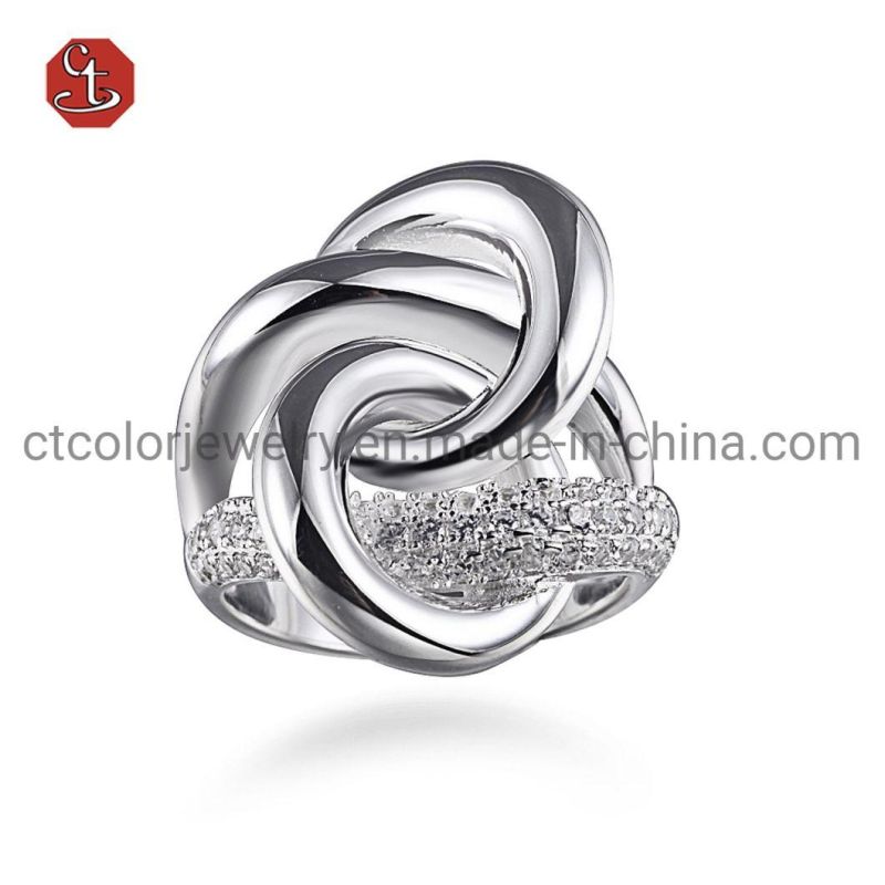 Europe Chain Silver Ring Fashion Jewelry Infinite Brass Ring