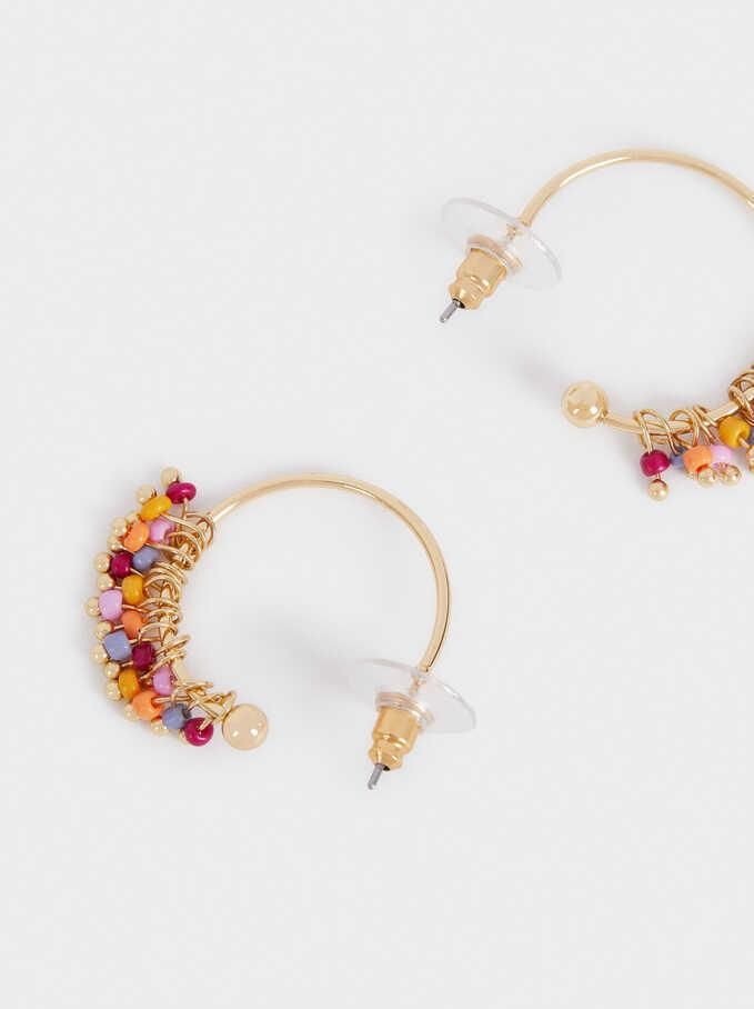 Fashion Personality Colorful Beads Metal Earrings Jewelry