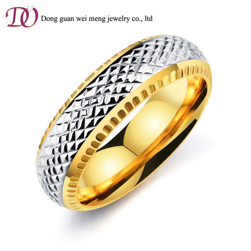 Wholesale Popular 18k Gold Plated Men′s Stainless Steel Ring